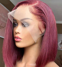 Load image into Gallery viewer, “10” Burgundy Bob Wig